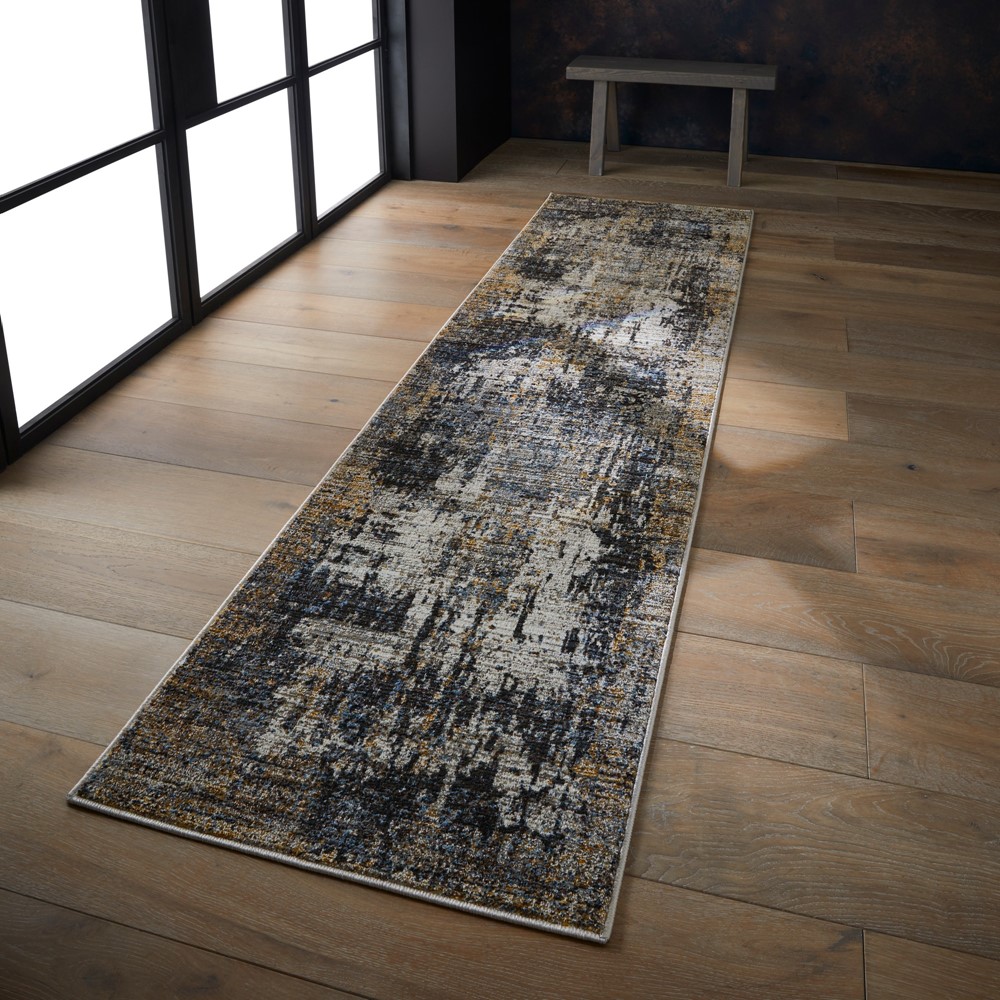 Mojave 8024H Abstract Distressed Runner Rugs in Multi